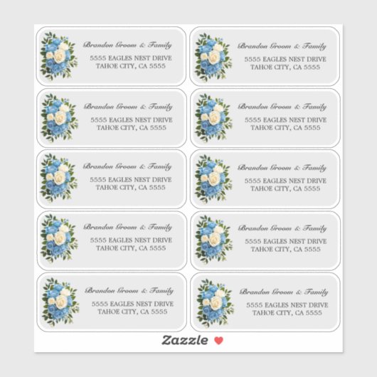 Aangepaste Bloemen Adresetiketten voor Familie sti Sticker (Vel)