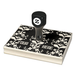 Aangepaste bloemen afbeelding foto tekst Houten Ku Rubberstempel