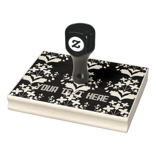 Aangepaste bloemen afbeelding foto tekst Houten Ku Rubberstempel (Stempel)