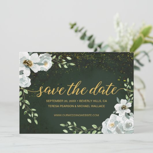 Aangepaste Bloemen Betoverde Bos Bruiloft Groen (Staand voorkant)