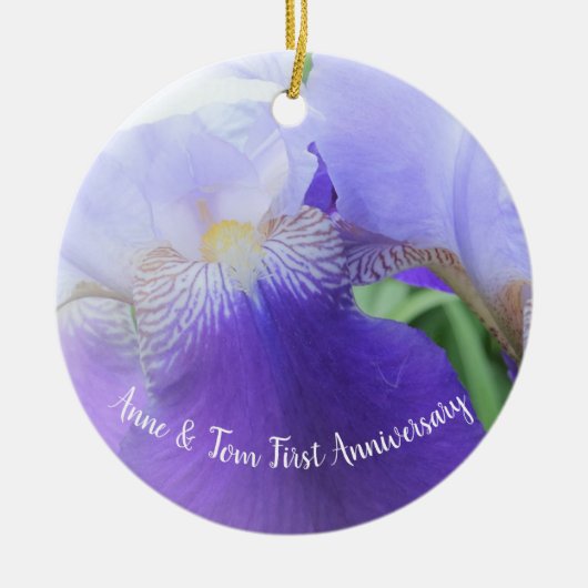 Aangepaste Bloemen Bruiloft Jubileum Ornament (Voorkant)