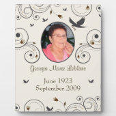 Aangepaste bloemen en kronkels Herdenkingsgeschenk Fotoplaat (Voorkant)