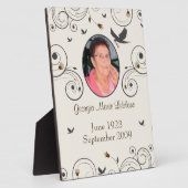 Aangepaste bloemen en kronkels Herdenkingsgeschenk Fotoplaat (Zijkant)