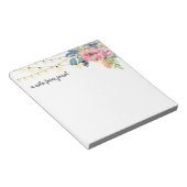 Aangepaste bloemen en tekenreeksen notitieblok (Schuin)