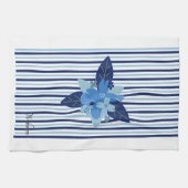 Aangepaste bloemen gestript patroon monochromatisc theedoek (Horizontaal)