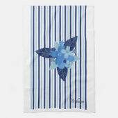 Aangepaste bloemen gestript patroon monochromatisc theedoek (Verticaal)