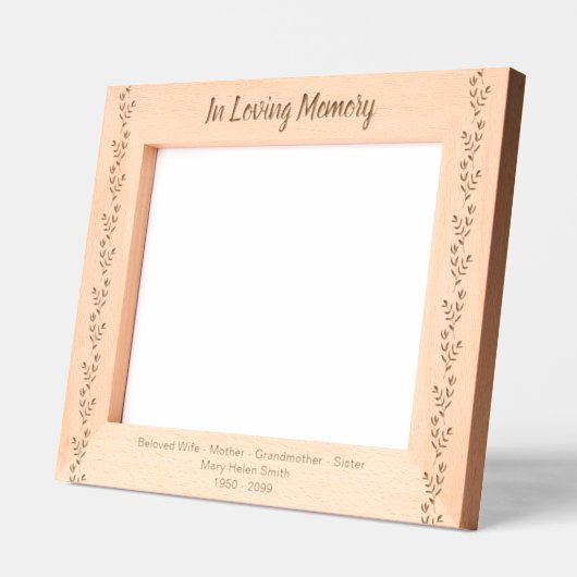 Aangepaste Bloemen In Liefdevolle Geheugen Keepsak Gegraveerde Lijstjes (Links)