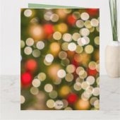 Aangepaste Bloemen Kerst Vredesbord Bokeh Lights Kaart (Achterkant)