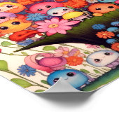 Aangepaste bloemen, kleurrijk, schattig poster (Hoek)