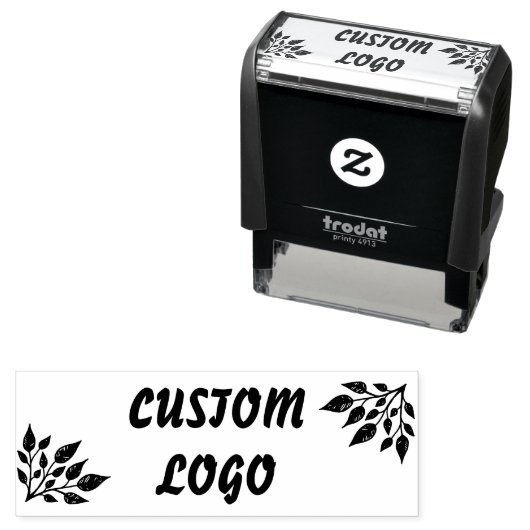 Aangepaste Bloemen Logo Zelfinktende Stempel (In situ)