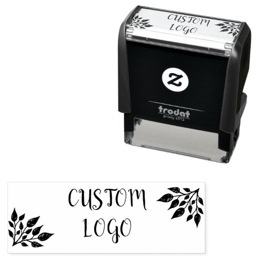 Aangepaste Bloemen Logo Zelfinktende Stempel (In situ)