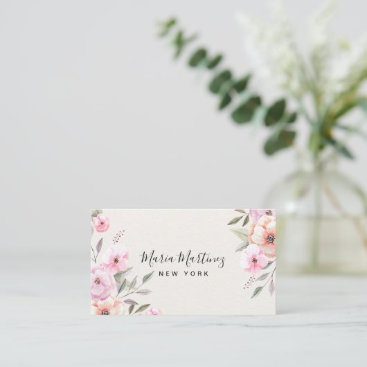 Aangepaste Bloemen Luxe Boetiek Floral Visitekaartje (Staand voorkant)