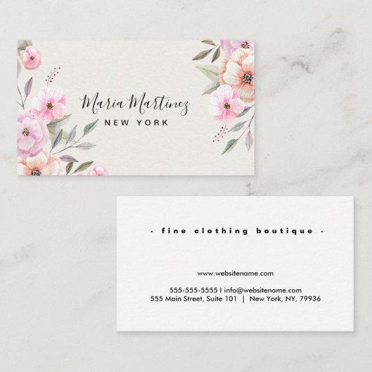 Aangepaste Bloemen Luxe Boetiek Floral Visitekaartje (Voorkant / Achterkant)