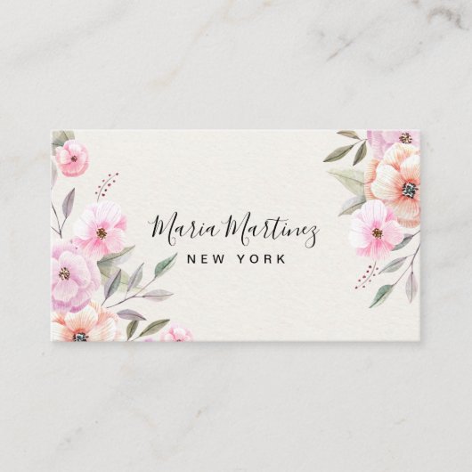 Aangepaste Bloemen Luxe Boetiek Floral Visitekaartje (Voorkant)