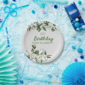 Aangepaste Bloemen Magnolia GreenEnergy BIrthday P Papieren Bordje (Feest)