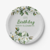 Aangepaste Bloemen Magnolia GreenEnergy BIrthday P Papieren Bordje (Voorkant)