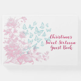 Aangepaste Bloemen Meisje Sweet Sixteen Keepsake Gastenboek