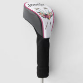 Aangepaste bloemen met Clubs Womens Driver Golfheadcover (Schuin)