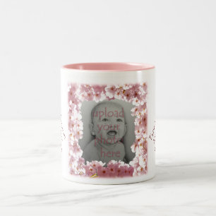Aangepaste bloemen Mok Gepersonaliseerde roze bloe