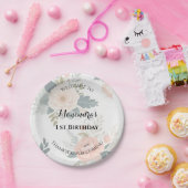 Aangepaste Bloemen Papier Borden voor 1e Verjaarda Papieren Bordje (Feest)