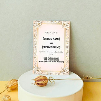 Aangepaste Bloemen Patronen Mooie bruiloft Kaart