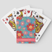 Aangepaste Bloemen Patroon Naam Leuke Girly Inspir Pokerkaarten (Achterkant)