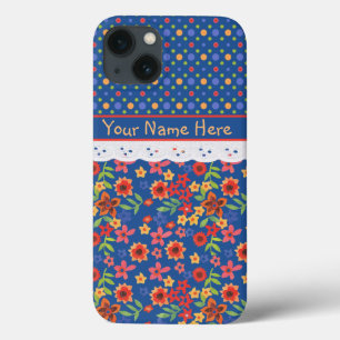Aangepaste bloemen, polka's, faux kant iPad mini-h iPhone 13 Hoesje