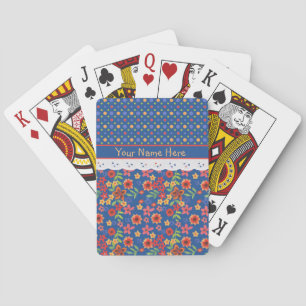 Aangepaste Bloemen Polkas Faux Kant Speelkaarten