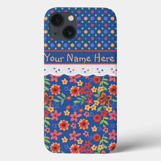 Aangepaste Bloemen, Polka's, Faux Lace iPad Case (Achterkant)