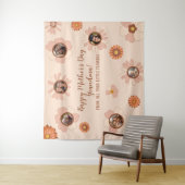 Aangepaste Bloemen Roze Oma Foto Gift 6 Pics Wandkleed (In situ)