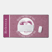 Aangepaste Bloemen Roze Paard Lover Quote Bureaumat (Keyboard & Muis)