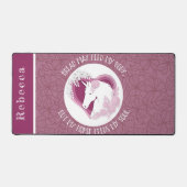 Aangepaste Bloemen Roze Paard Lover Quote Bureaumat (Voorkant)