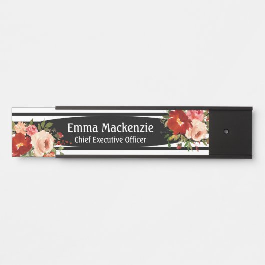 Aangepaste Bloemen Rozen Kantoor Deurteken Deurbordje (Voorkant)