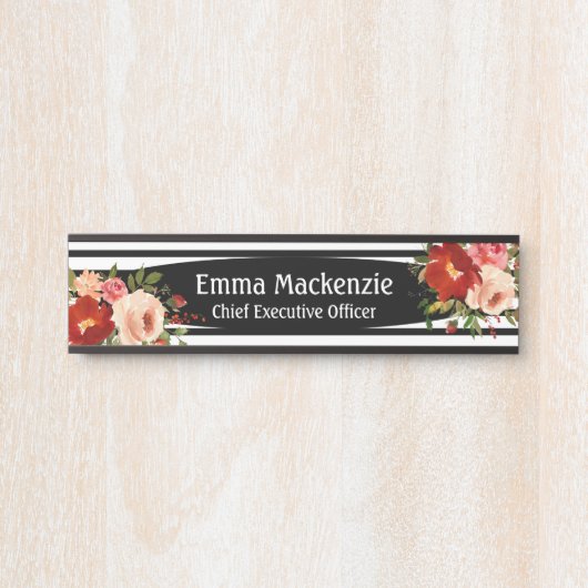 Aangepaste Bloemen Rozen Kantoor Deurteken Deurbordje (Voorkant)