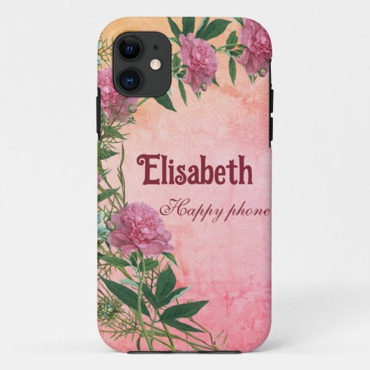 Aangepaste bloemen rustieke pioen thema gepersonal Case-Mate iPhone case (Achterkant)