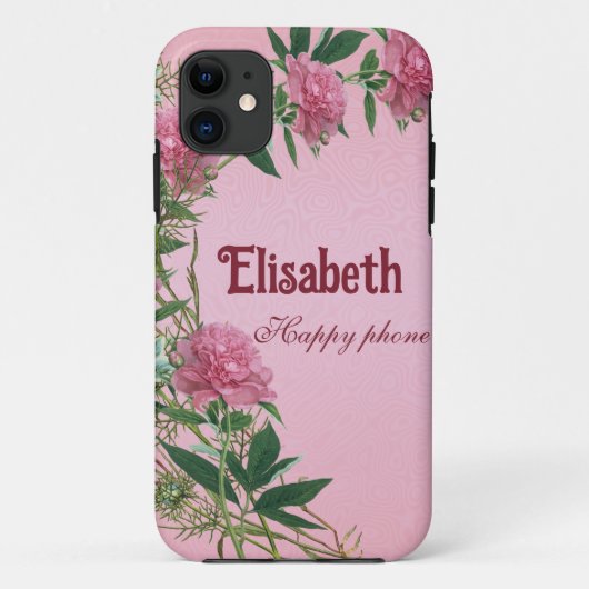 Aangepaste bloemen rustieke pioen thema gepersonal Case-Mate iPhone case (Achterkant)
