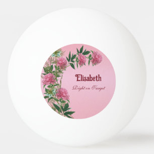 Aangepaste bloemen rustieke pioen thema gepersonal pingpongbal