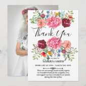 Aangepaste Bloemen Sympathie Dank u kaart (Voorkant / Achterkant)