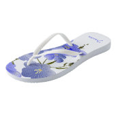 Aangepaste Bloemen Teenslippers met Blauwe Bloemen (Schuin)