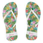 Aangepaste Bloemen Teenslippers met Hibiscus (Voetbed)