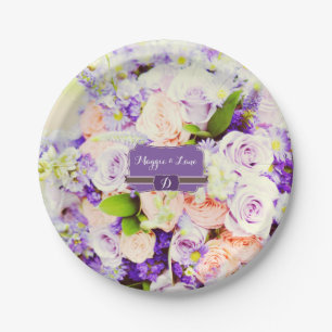 Aangepaste Bloemen Trouwpapier Borden Papieren Bordje