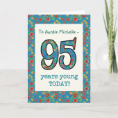 Aangepaste Bloemen Verjaardag Kaart 95 jaar Jong (Voorkant)