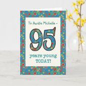 Aangepaste Bloemen Verjaardag Kaart 95 jaar Jong (Gele Bloem)