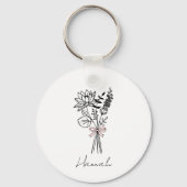 Aangepaste Bloemen Voor Bruidsmeisje Sleutelhanger (Voorkant)