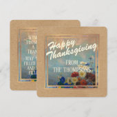 Aangepaste Bloemen Waterverf Happy Thanksgiving Feestdagenkaart (Voorkant / Achterkant)