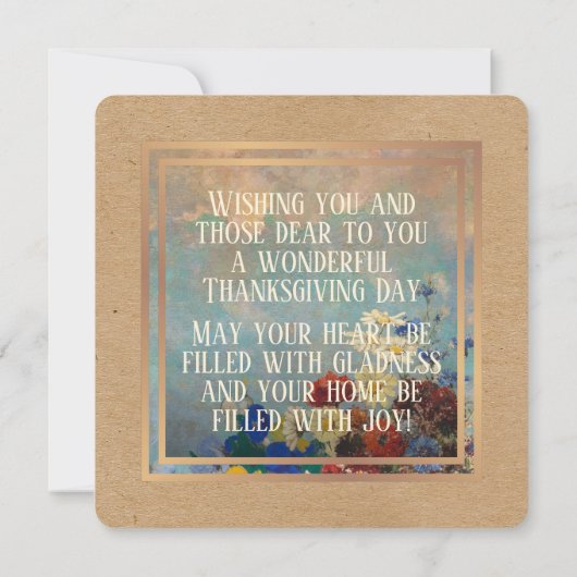 Aangepaste Bloemen Waterverf Happy Thanksgiving Feestdagenkaart (Achterkant)