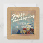 Aangepaste Bloemen Waterverf Happy Thanksgiving Feestdagenkaart (Voorkant)