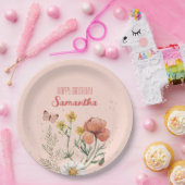 Aangepaste Bloemen Wildflower BIrthday Party Papieren Bordje (Feest)