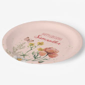 Aangepaste Bloemen Wildflower BIrthday Party Papieren Bordje (Gekanteld)