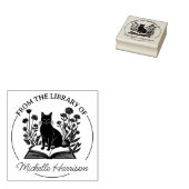Aangepaste bloemenbibliotheekkattenboek  rubberstempel (Gestempeld)